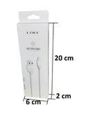 Cable Usb iPhone 1 Metro Ezra Extra Grueso Febo Color Blanco