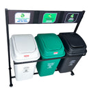 Punto ecológico de 3 puestos con vaivén Capacidad de 40 litros PLASTIRED