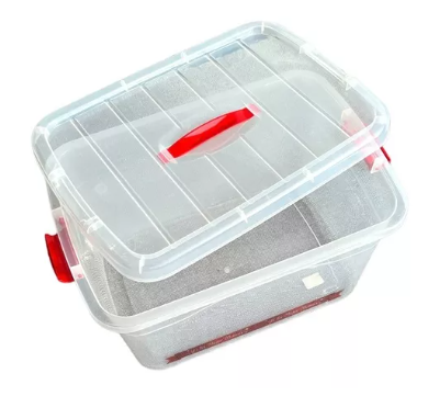 Caja Plástica Tupper Multihogar Con Tapa Click De 10 Litros