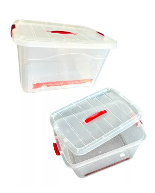 Caja Plástica Tupper Multihogar Con Tapa Click De 10 Litros