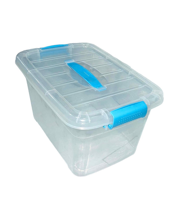 2 Caja Plástica Tupper Multihogar Tapa Click De 27 Litros