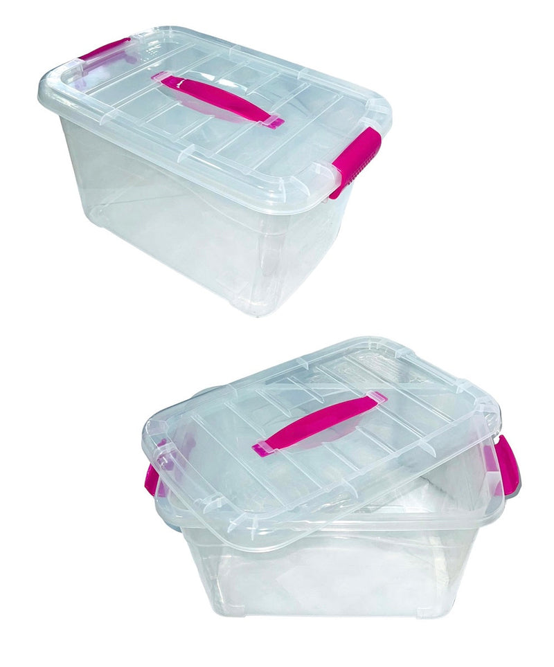 Caja Plástica Tupper Multihogar Con Tapa Click De 10 Litros