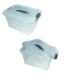 6 Caja Plástica Tupper Multihogar Tapa Click De 17 Litros