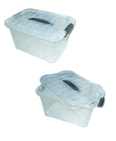 6 Caja Plástica Tupper Multihogar Tapa Click De 17 Litros