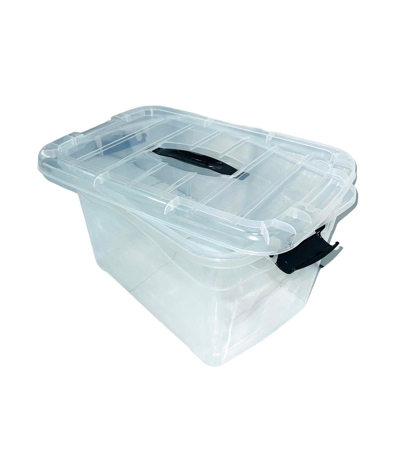 Caja Plástica Tupper Multihogar Con Tapa Click De 10 Litros