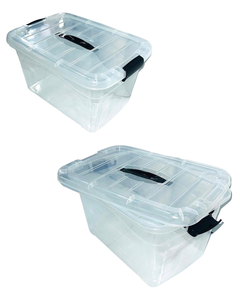 Caja Plástica Tupper Multihogar Con Tapa Click De 10 Litros