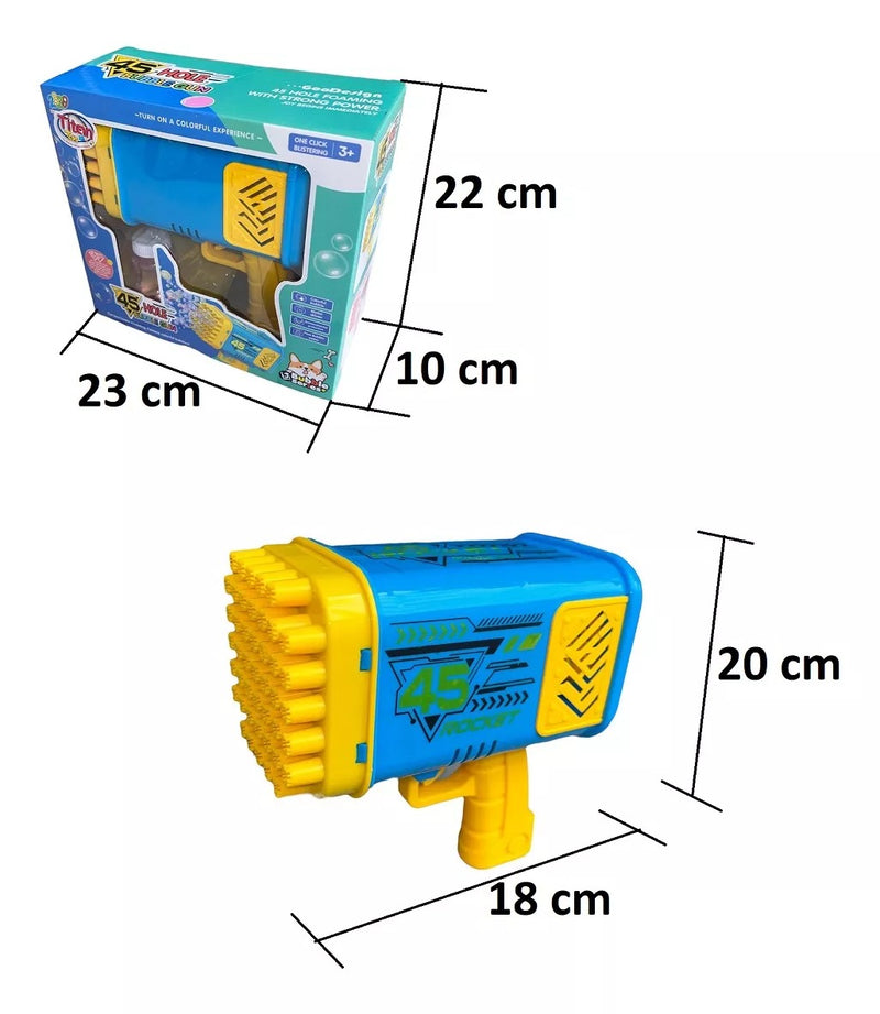 Burbujero eléctrico con diseño de Bazuca de 45 Orificios