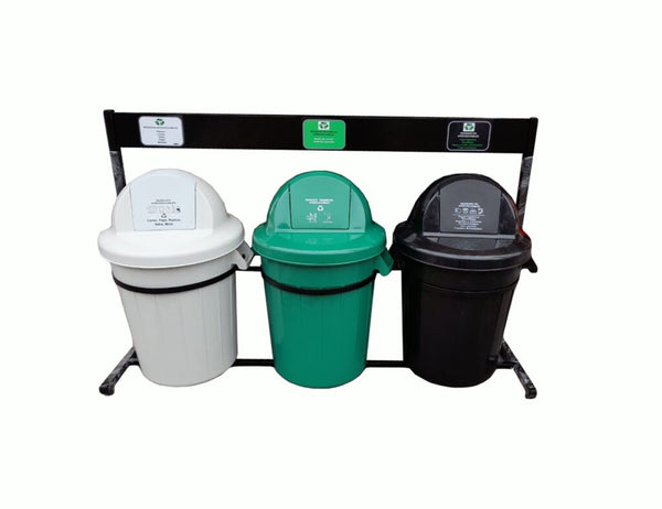 Punto ecológico 3 puestos con vaiven Capacidad de 120 litros COLPLAST