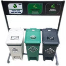 Punto ecológico 3 puestos con pedal Capacidad 12 Litros LUXURY