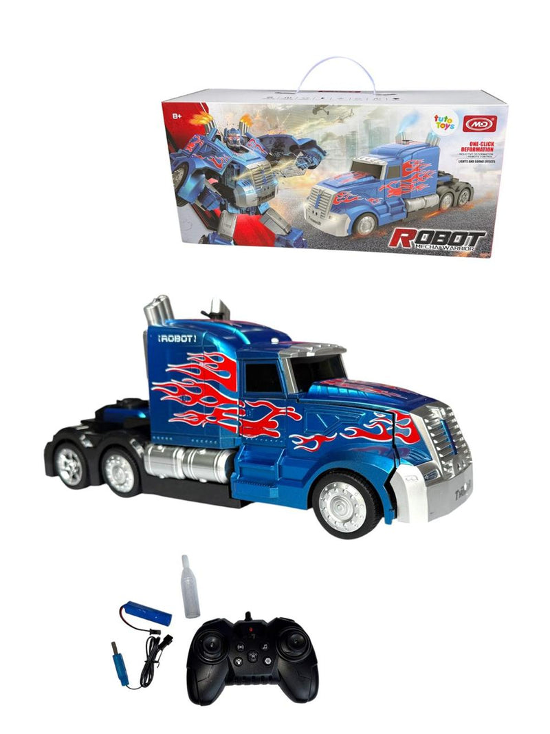 Mula Optimus Transformers Con Humo Y Control Remoto