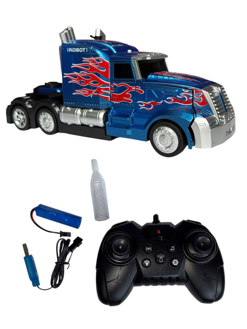 Mula Optimus Transformers Con Humo Y Control Remoto