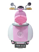 Moto Eléctrica Infantil Vespa Rosa Con Luz y Sonido.