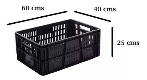 Canastilla Plástica Industrial Nueva Carullera X 4 Unidades (60cmX40cmX25cm)