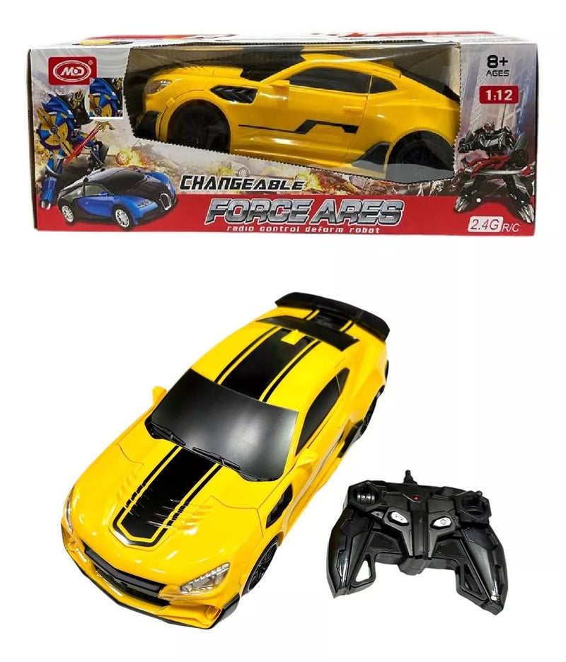 Carro Robot Transformable Bumblebee a Control Remoto Con Sonidos y Luces