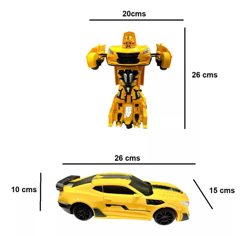 Carro Robot Transformable Bumblebee a Control Remoto Con Sonidos y Luces