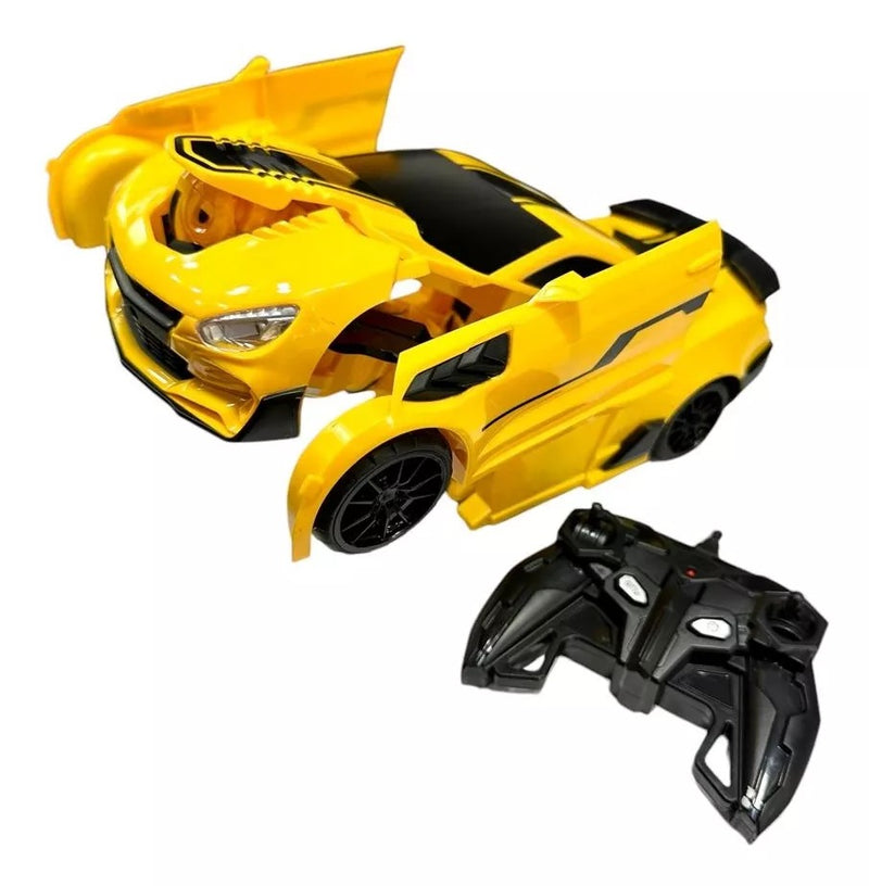 Carro Robot Transformable Bumblebee a Control Remoto Con Sonidos y Luces