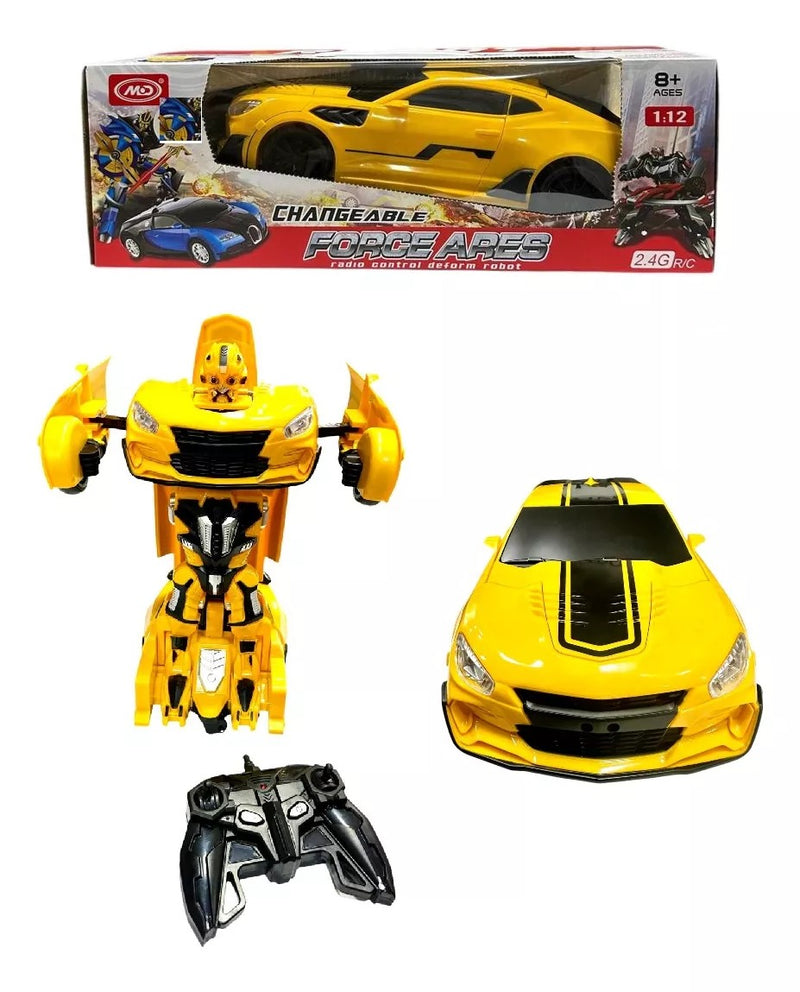 Carro Robot Transformable Bumblebee a Control Remoto Con Sonidos y Luces