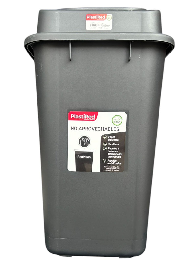 Punto ecológico de 3 puestos con vaivén Capacidad de 40 litros PLASTIRED