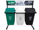 Punto ecológico de 3 puestos con vaivén Capacidad de 40 litros PLASTIRED
