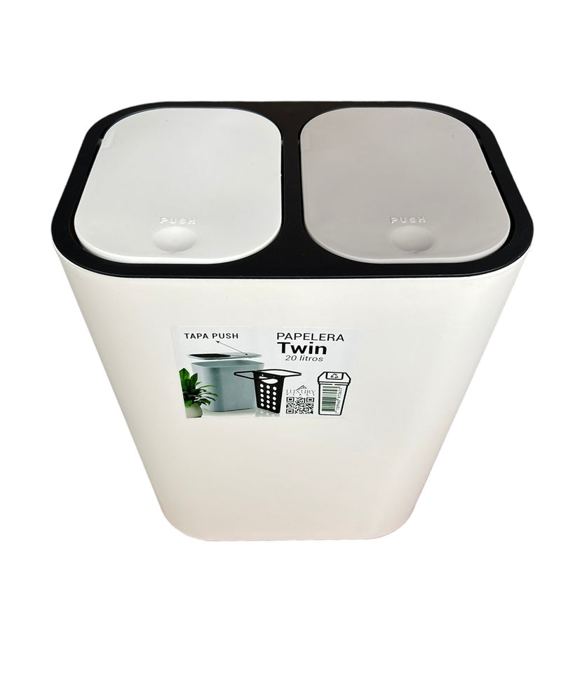 Dos Papeleras Twin Doble 20 Lt