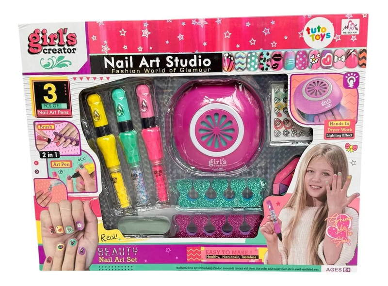 Juguete Uñas Para Niñas Accesorios Kit Manicure Esmaltes