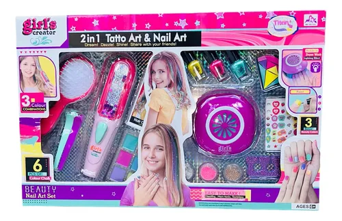 SET DE DECORACIÓN DE UÑAS Y CABELLO