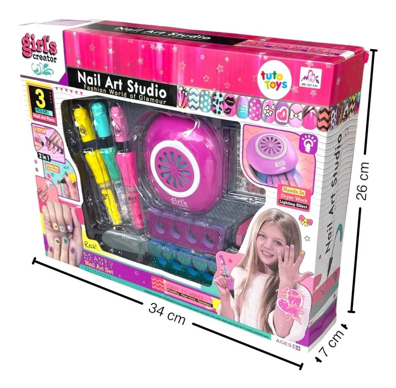 Juguete Uñas Para Niñas Accesorios Kit Manicure Esmaltes