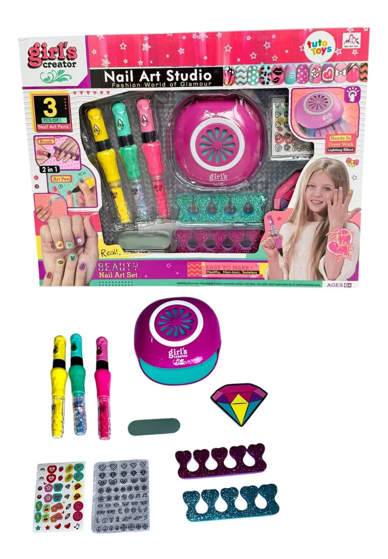Juguete Uñas Para Niñas Accesorios Kit Manicure Esmaltes