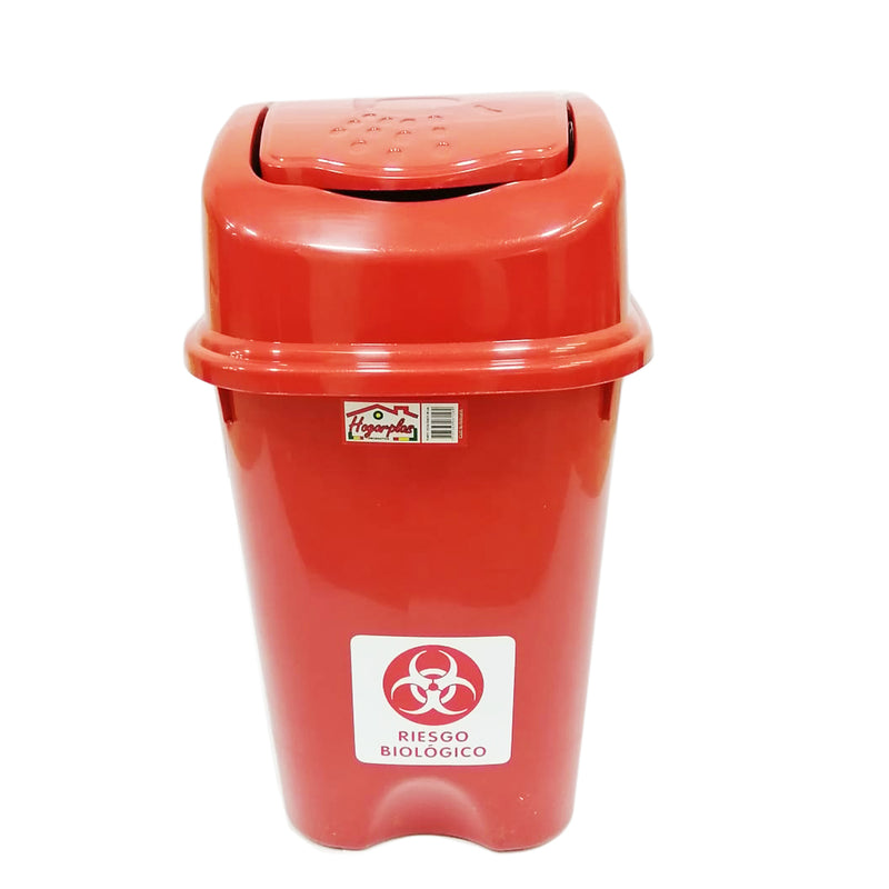 Caneca Plástica De 30 Litros Tapa Vaivén Para Reciclaje