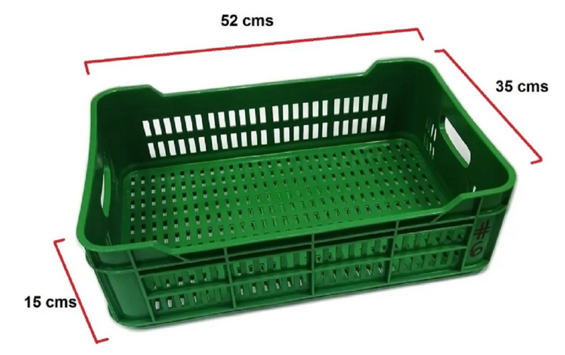 Canastilla Plástica Fresera Nueva X 3 Unidades (52cmX35cmX15cm)