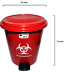 Punto ecológico 3 puestos con pedal Capacidad de 12 litros