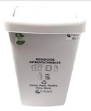 Papelera Plástica De 36 Litros Tapa Vaivén Punto Ecológico