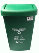 Papelera Plástica De 36 Litros Tapa Vaivén Punto Ecológico