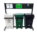 Punto ecológico 3 puestos con pedal Capacidad de 20 litros LUXURY