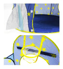 Carpa cohete con túnel piscina + 20 pelotas plásticas