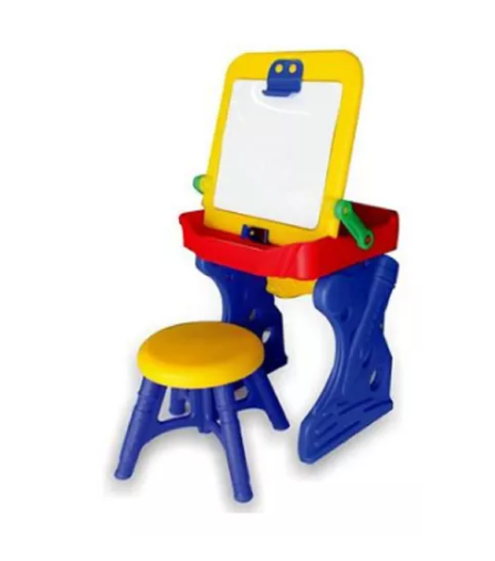 Escritorio Infantil con tablero acrílico y silla Color azul