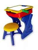 Escritorio Infantil con tablero acrílico y silla Color azul